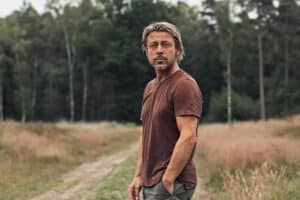 Blonde,Man,With,A,Stubble,Beard,In,A,Brown,T shirt