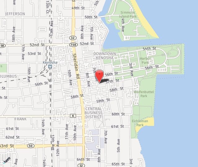 Location Map: 625 57th Street In Person Kenosha, WI 53140